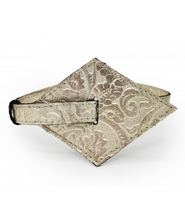 Geometrical Belt in Silver Leather